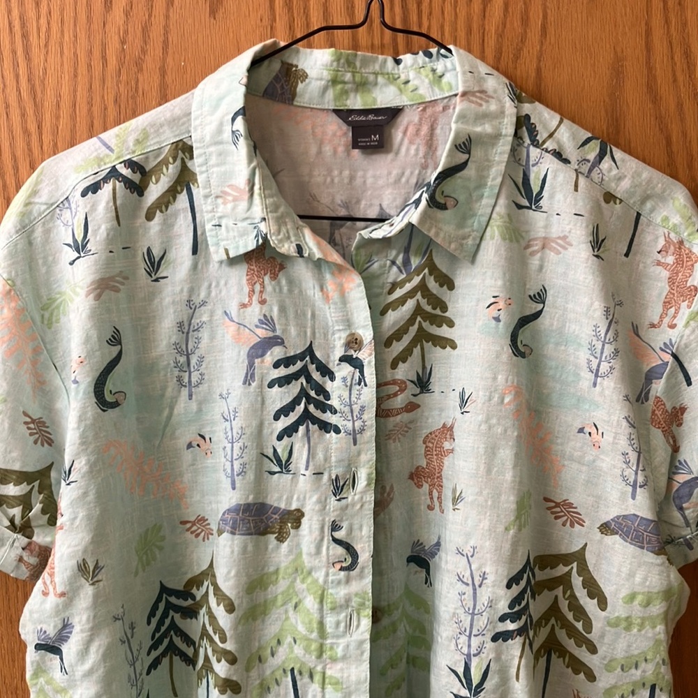 Eddie Bauer Multicolor Nature Print Blouse